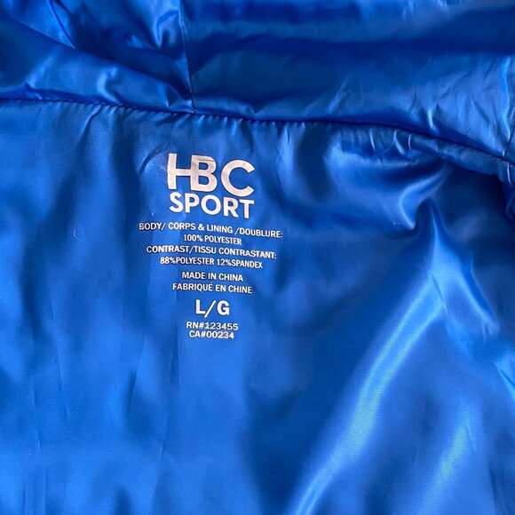 HBC Women's Sport Down Filled Puffer Blue Jacket SZ L - Picture 8 of 14